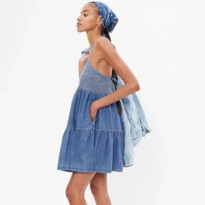 GAP Denim Smocked Dress